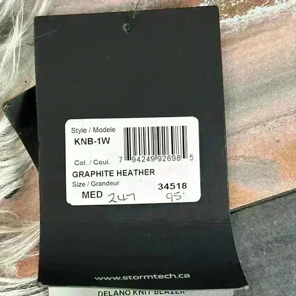 NWT Stormtech Delano Knit Graphite Heather One Button Blazer, M - Picture 7 of 16